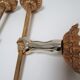 Pair of vintage patinated golden metal hand sconces