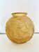 Art Deco orange moulded pressed glass round vase