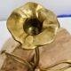 3-armed candlestick, brass flower bouquet