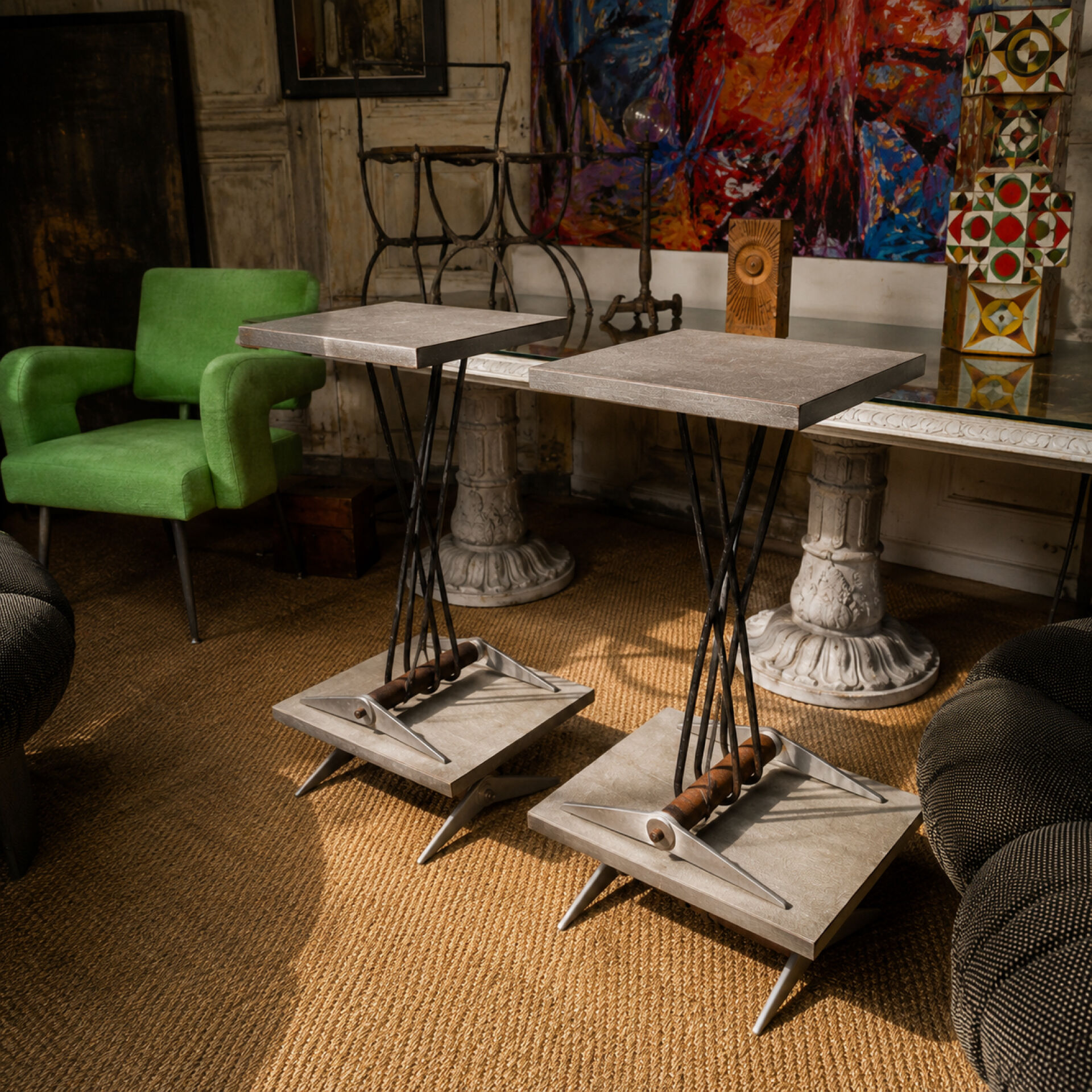 Pair of tables by Jean Prouvé 1938