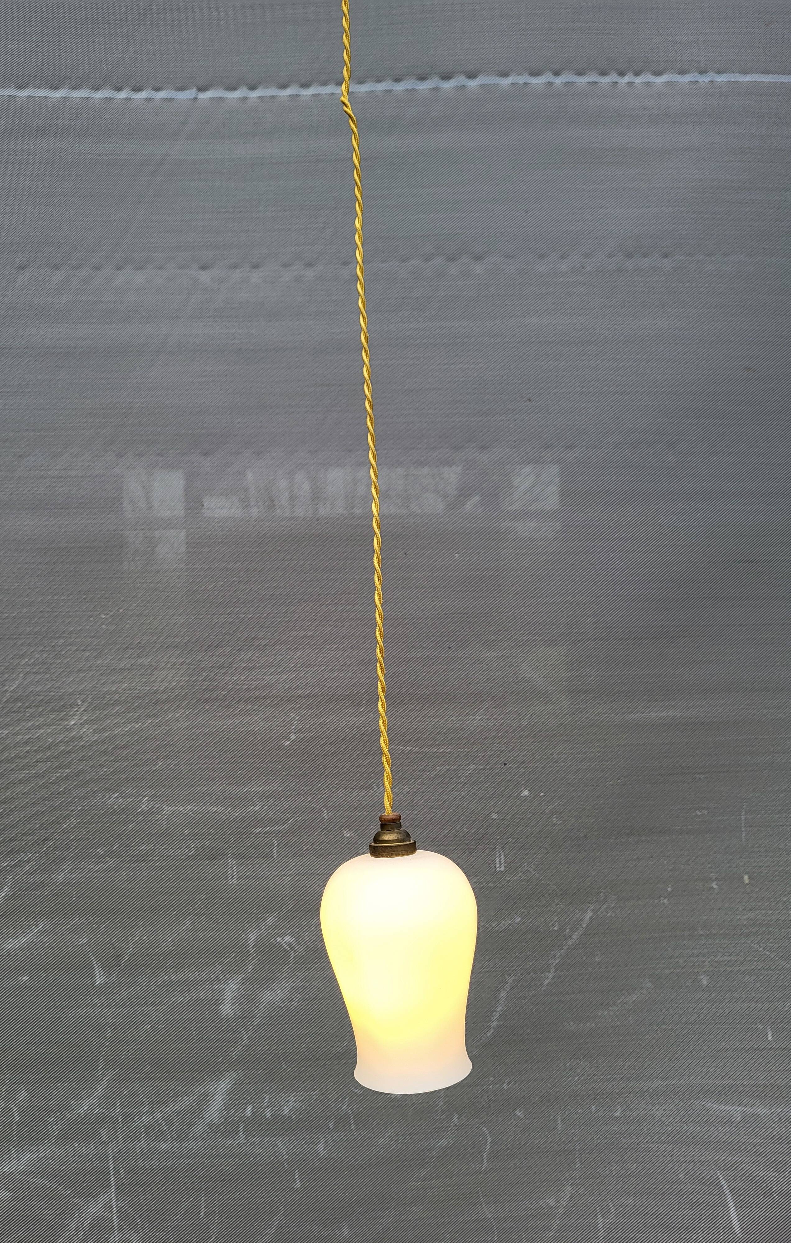 Opaline glass tulip pendant light