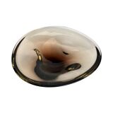 Bol en verre formé à la main conçu par M Klinger, Železný Brod Sklo, tchèque 1970