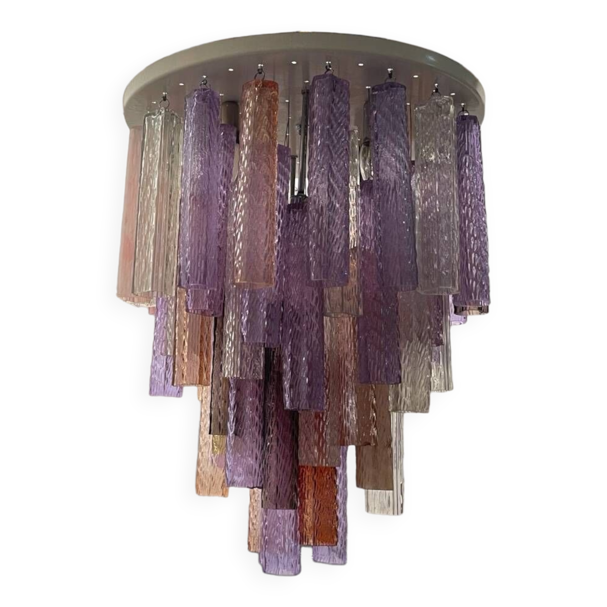 Multicolored Murano Glass Tube Chandelier