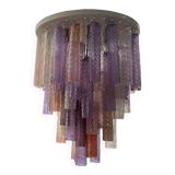 Lustre en tube de verre de Murano multicolore