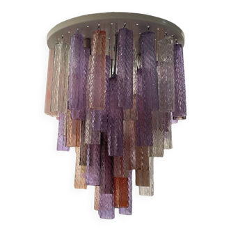 Lustre en tube de verre de Murano multicolore
