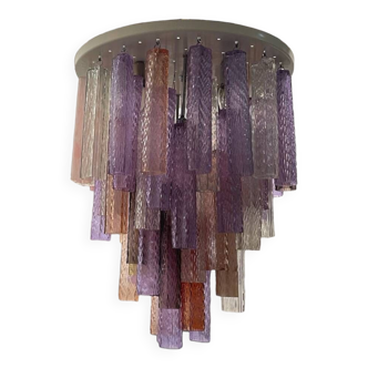 Multicolored Murano Glass Tube Chandelier