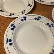 13 plates Longchamp pottery cobalt blue cherries