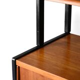 Scandinavian teak bookcase with black details