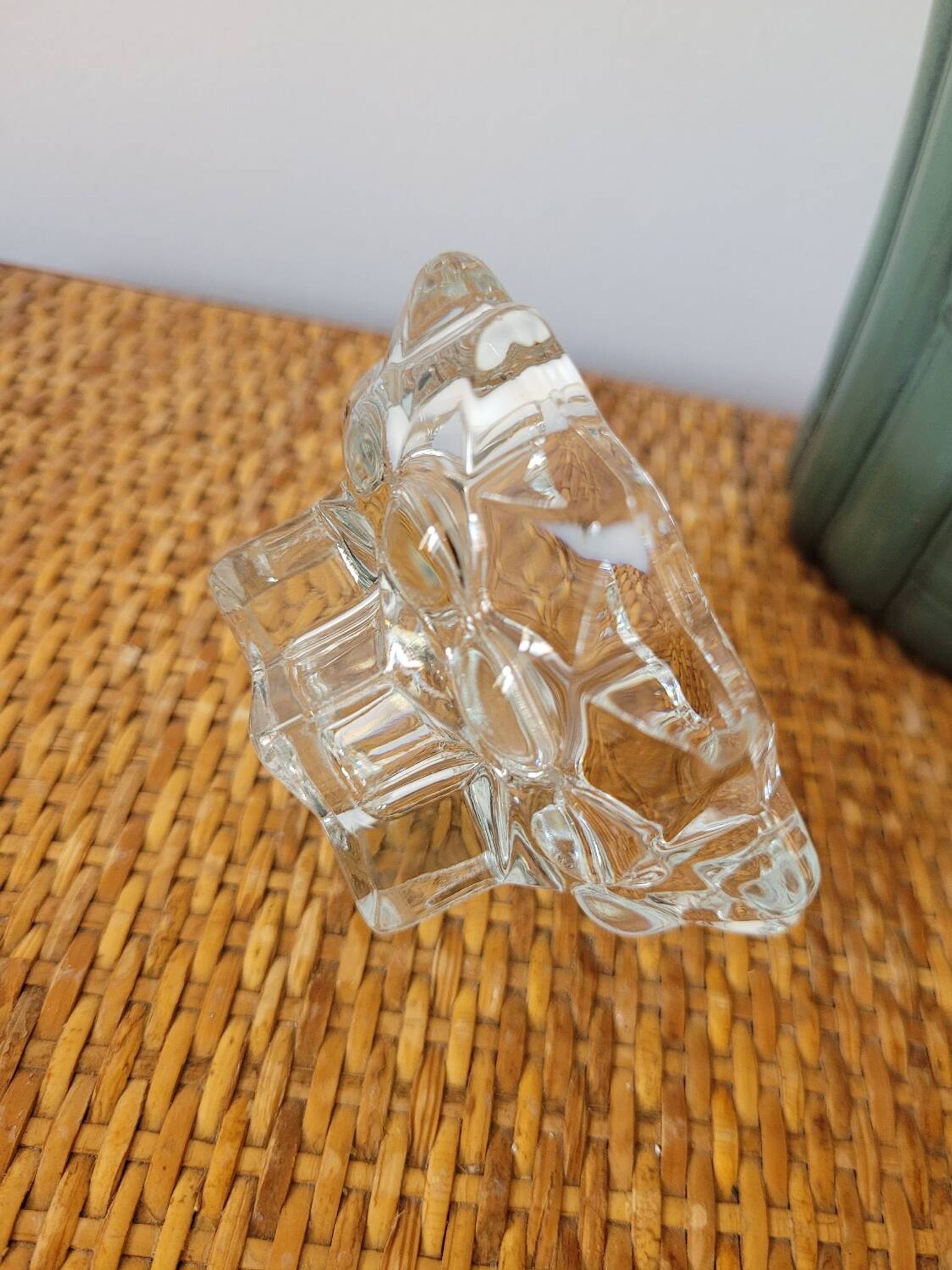 Bougeoir en verre pied étoilé