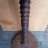 Lampadaire bois brutaliste vintage 1970