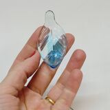 6 Knife Holders Cutlery Rests in Colored Glass in the Shape of Leaves