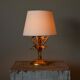 Gold metal table lamp with wheat pattern, mid-20th century.