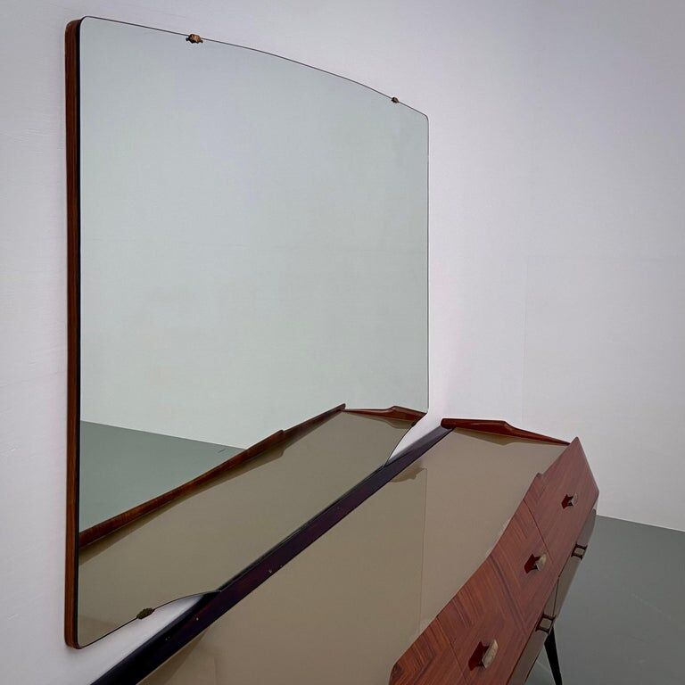 Wooden credenza with mirror Vittorio Dassi Italy 1960