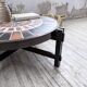 Round coffee table Roger Capron herbarium terracotta
