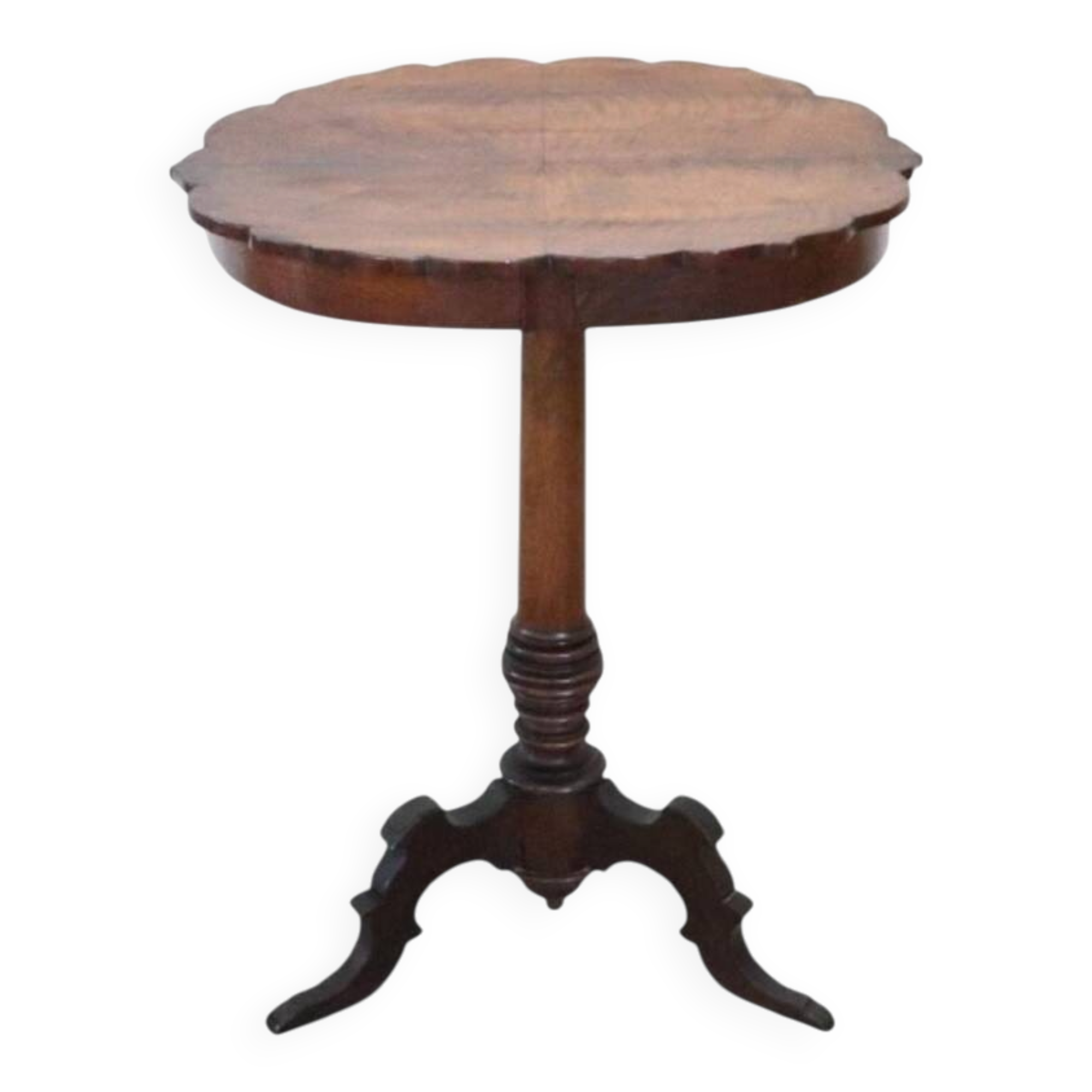 Antique Walnut Gueridon Table, Italy, 19th Century