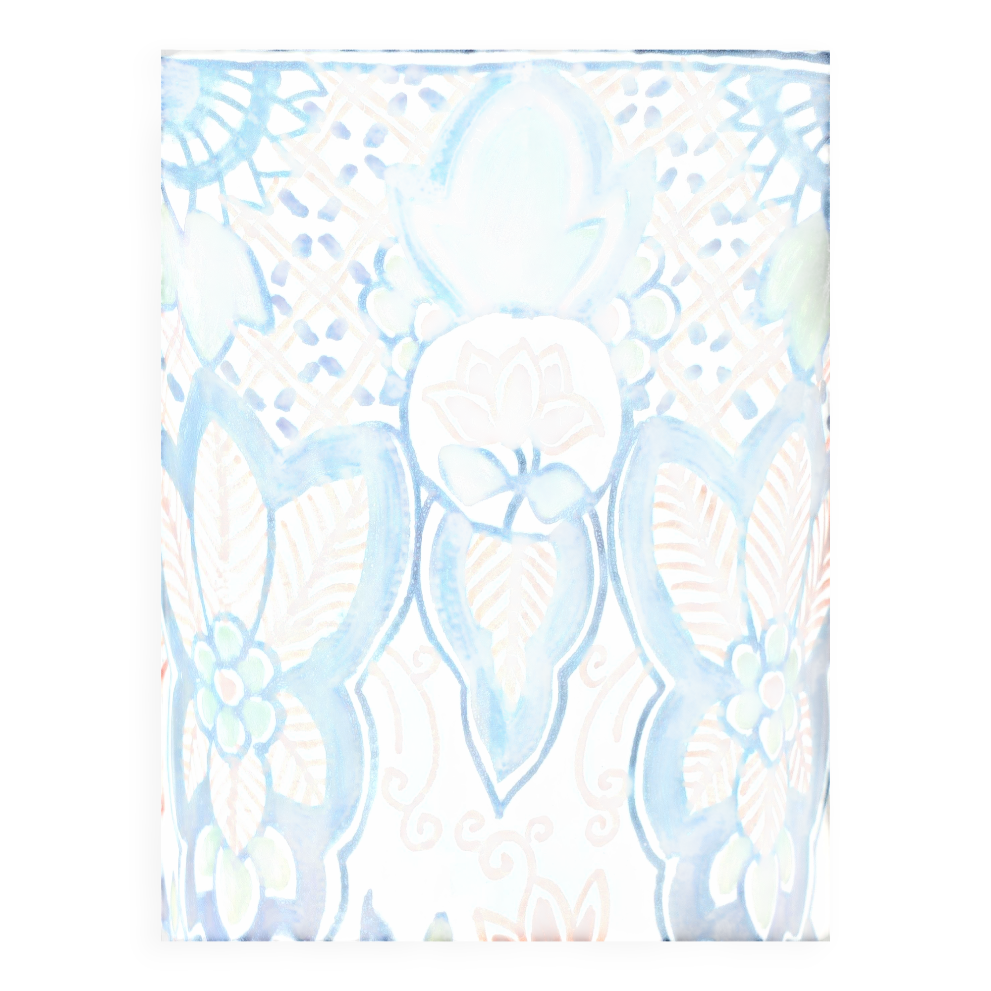 Pair of Dutch Delft Makkum ceramic table lamps with new olive green velvet shades.