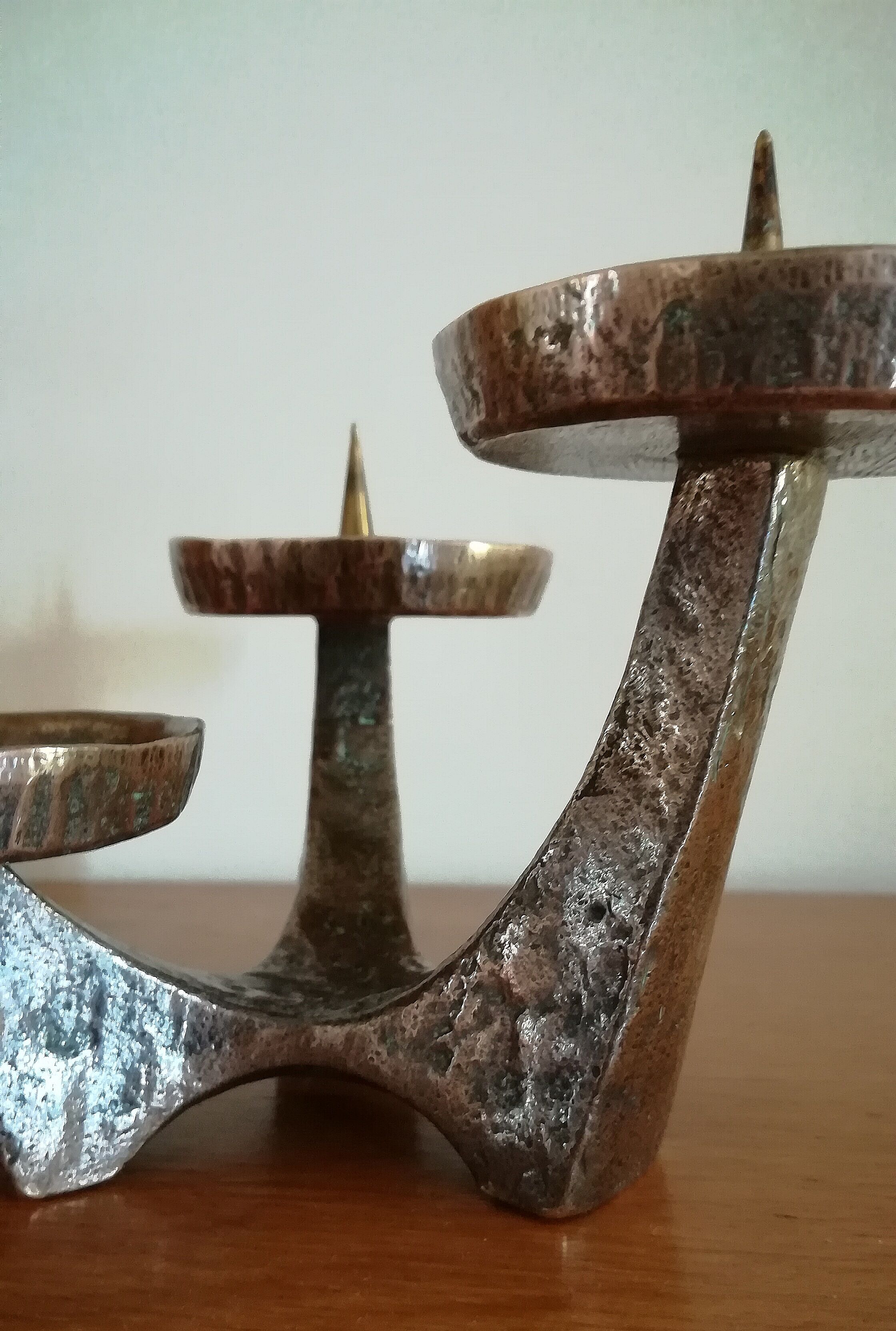 Vintage patinated bronze bougeoir 60/70v