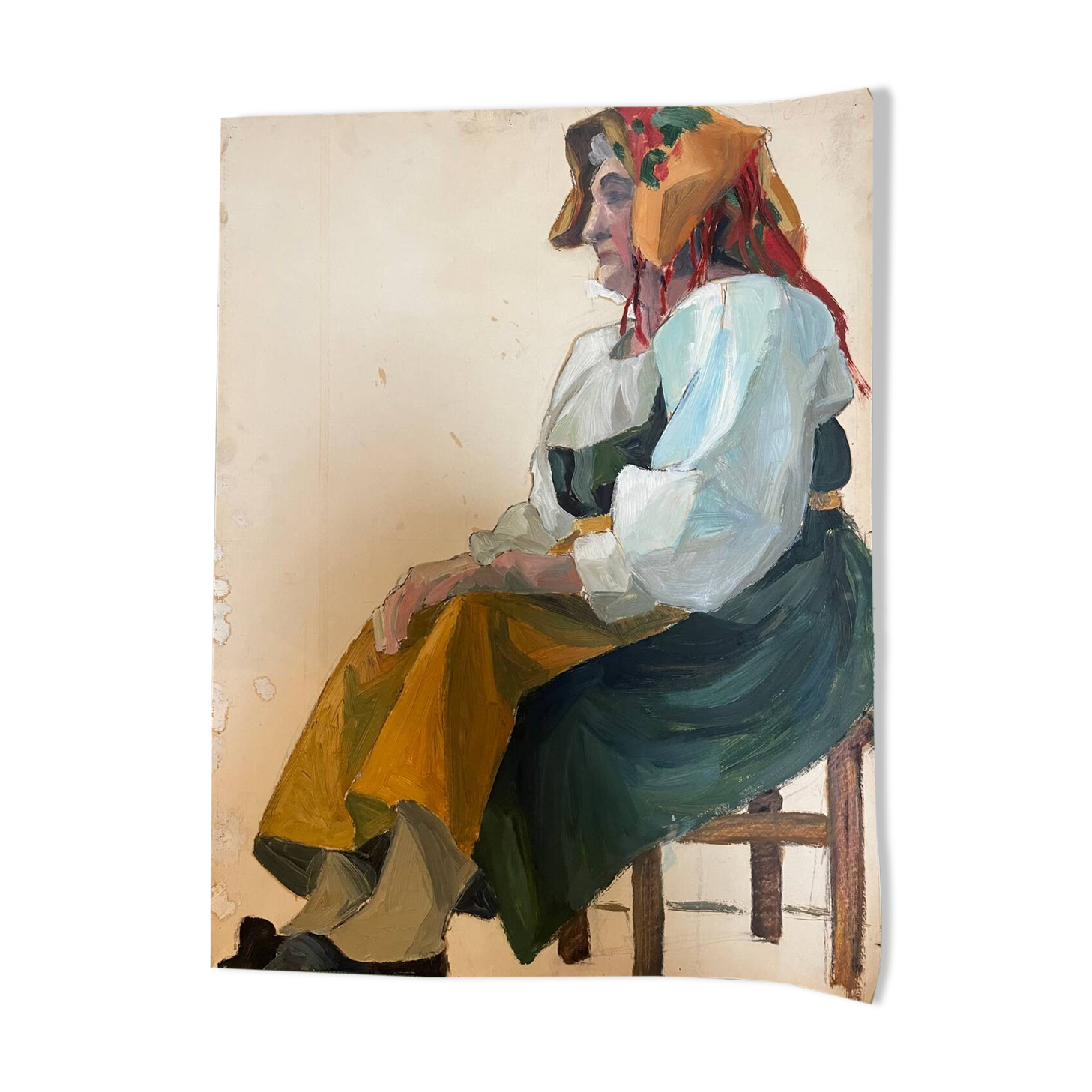 Painting seated woman 1947