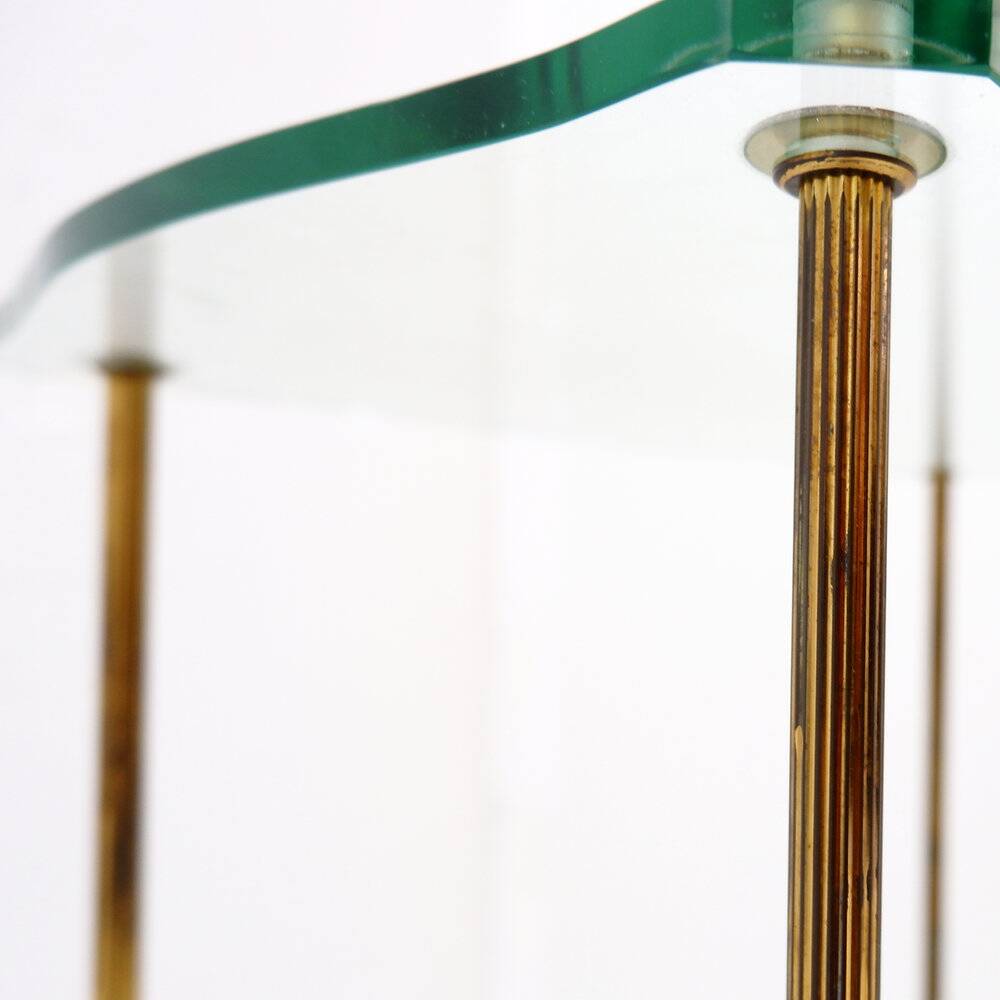 Brass side table with double glass top Maison Jansen Style - Circa 1940