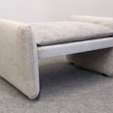 Velvet ottoman footstool by Steiner, France circa 1970