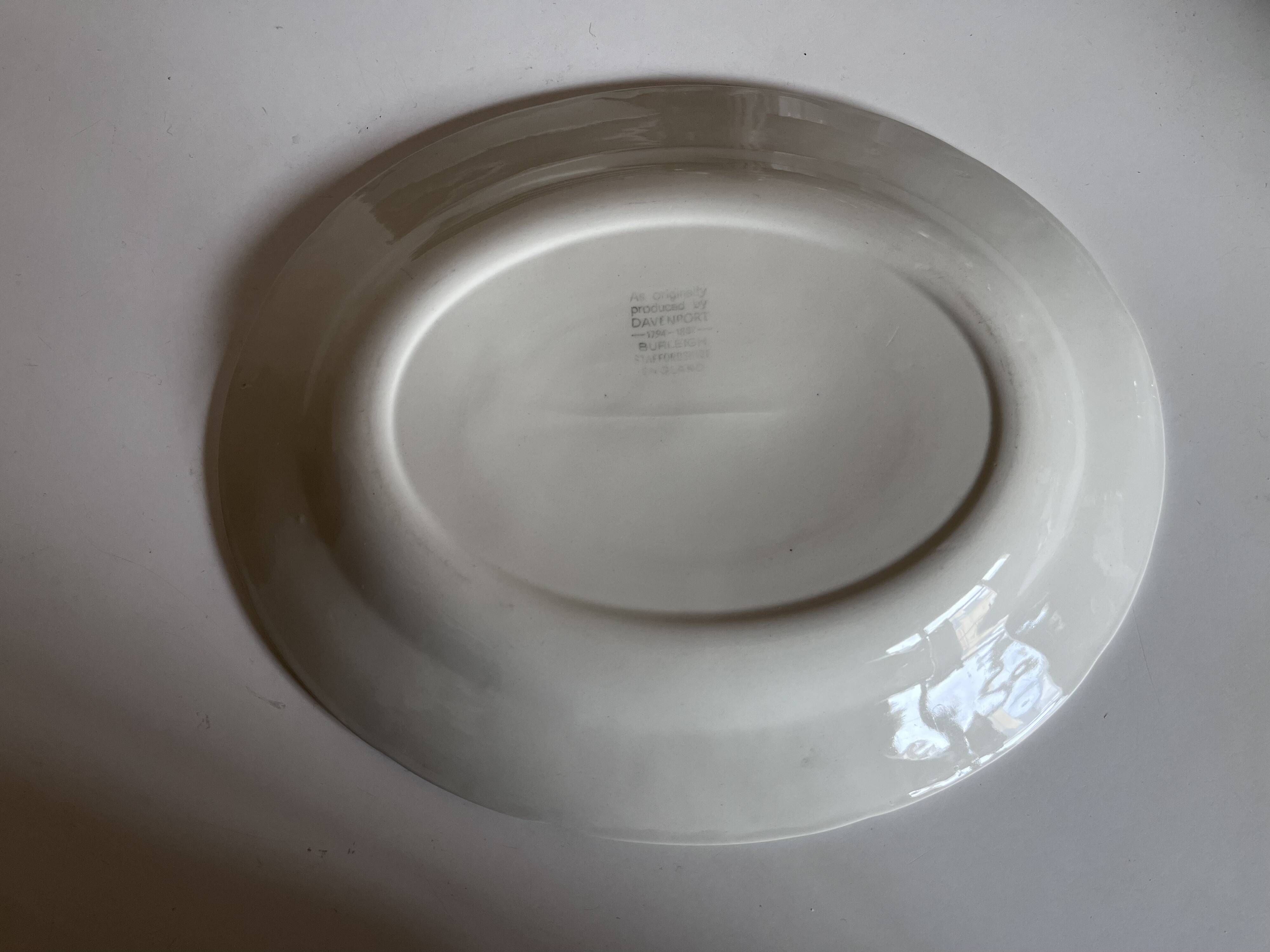 English earthenware plate Burleigh Davenport relief strawberry and vine leaf
