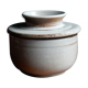 White stoneware butter dish