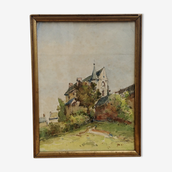 Peinture ancienne de paysage