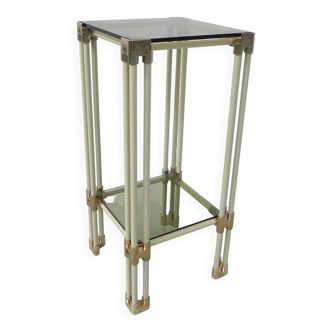 Hollywood regency glass side table