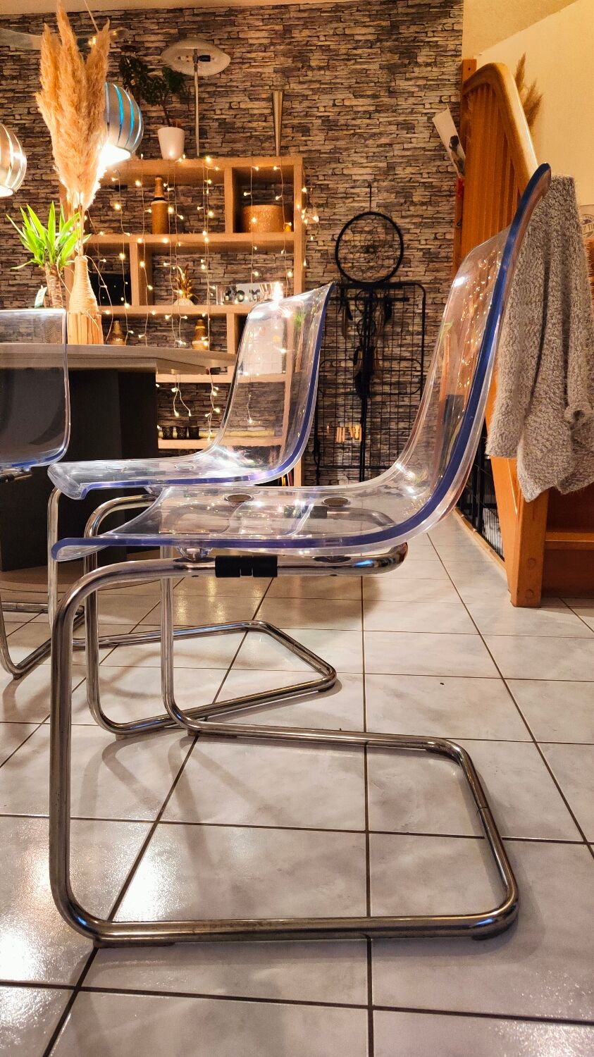 4 vintage transparent chairs 1990