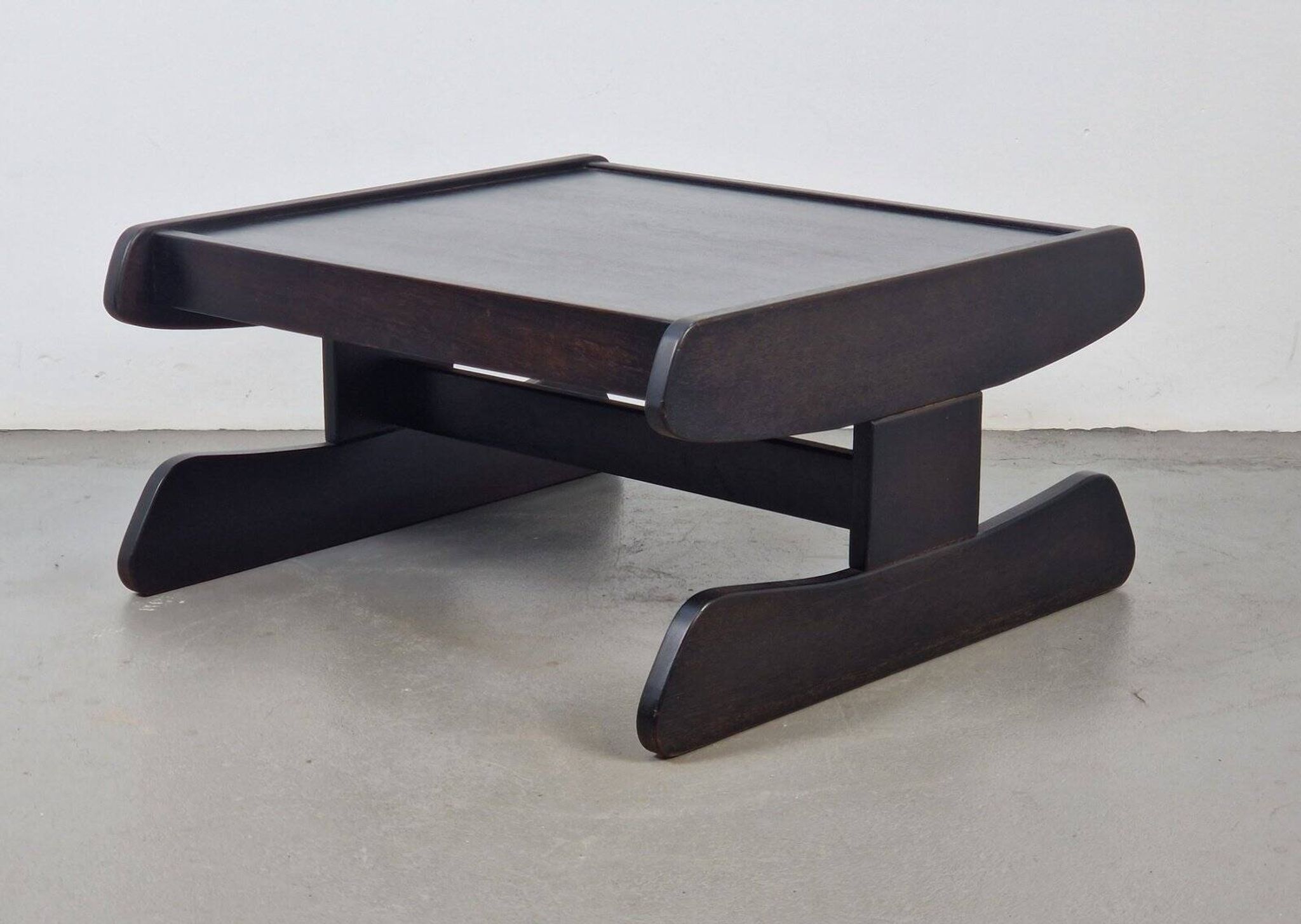 Postmodern Architectural Wooden Coffee Table, Germany, 1970s