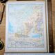 Physical map of France, original printed in 1896