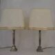 Paire de lampes en chrome et métal brossé