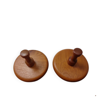 Danish Teak Hooks, 1960s, Set of 2