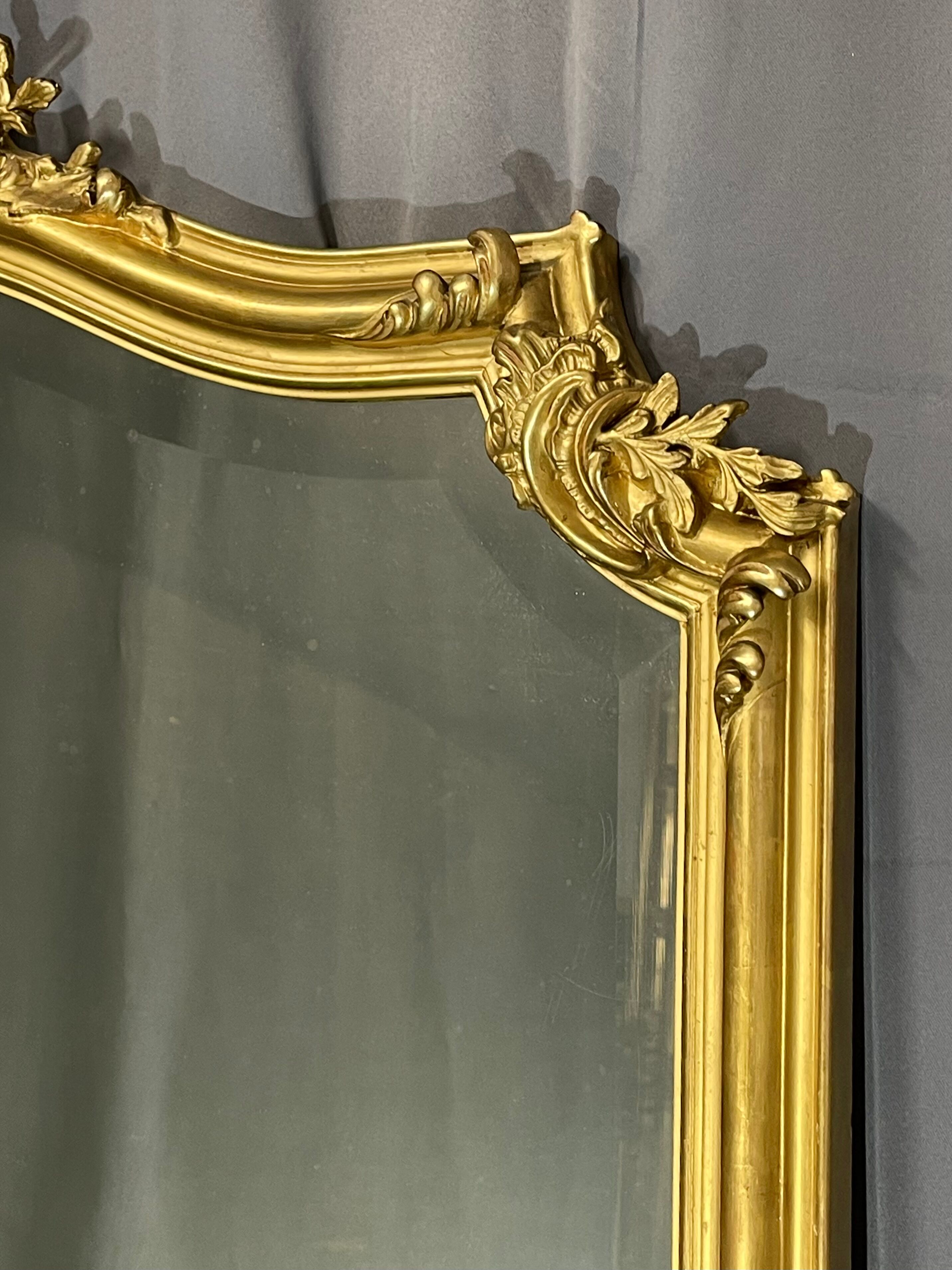 Mirror 174x111 period XIXth beautiful gilding, very good condition