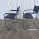 Set of 2 Vintage Mart Stam Style S34 Chair: Blue Leather, Bauhaus Design