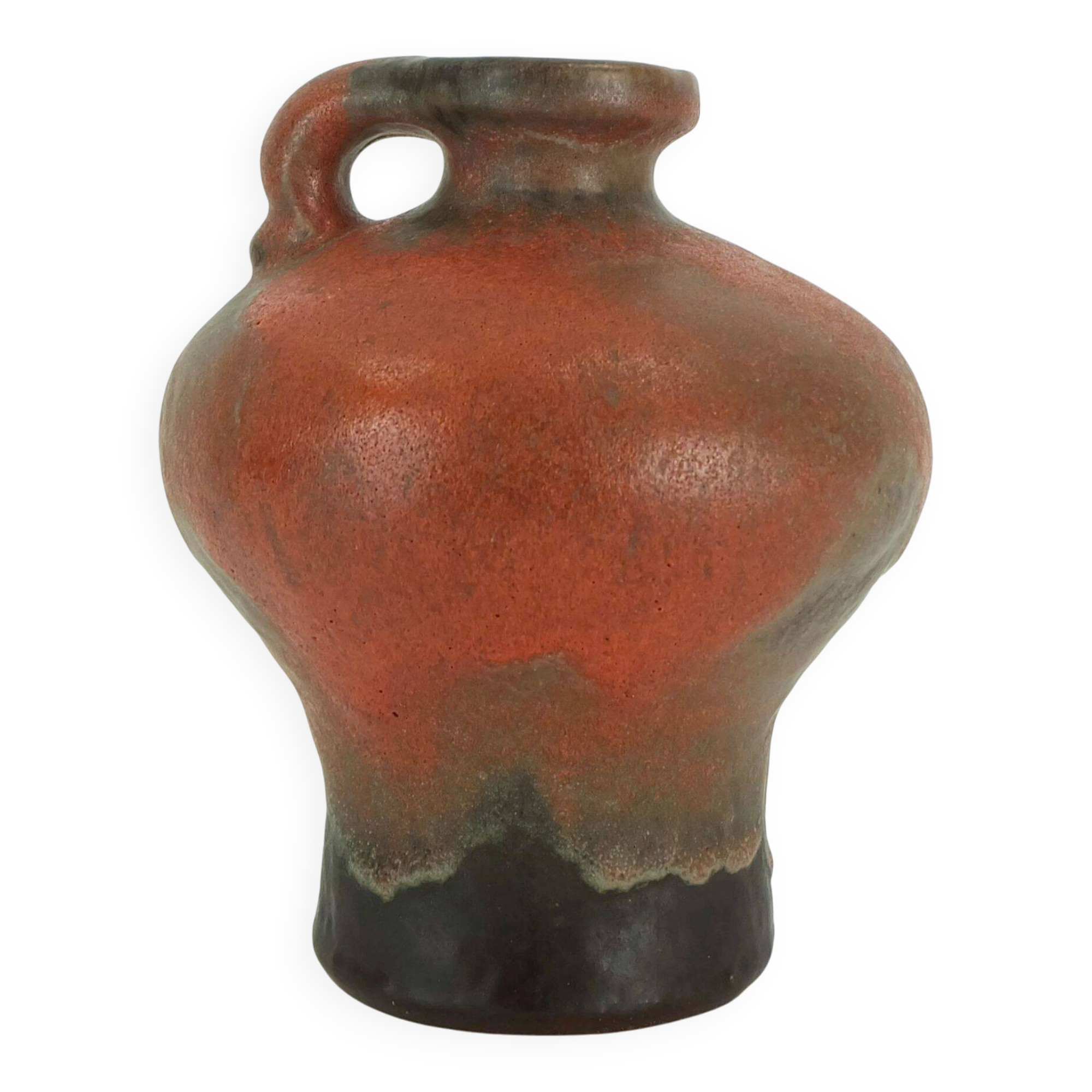 Carstens toennishof vase model no.0875-18 gerda heuckeroth orange brown 60s