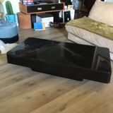 Coffee table 70s black marble effect