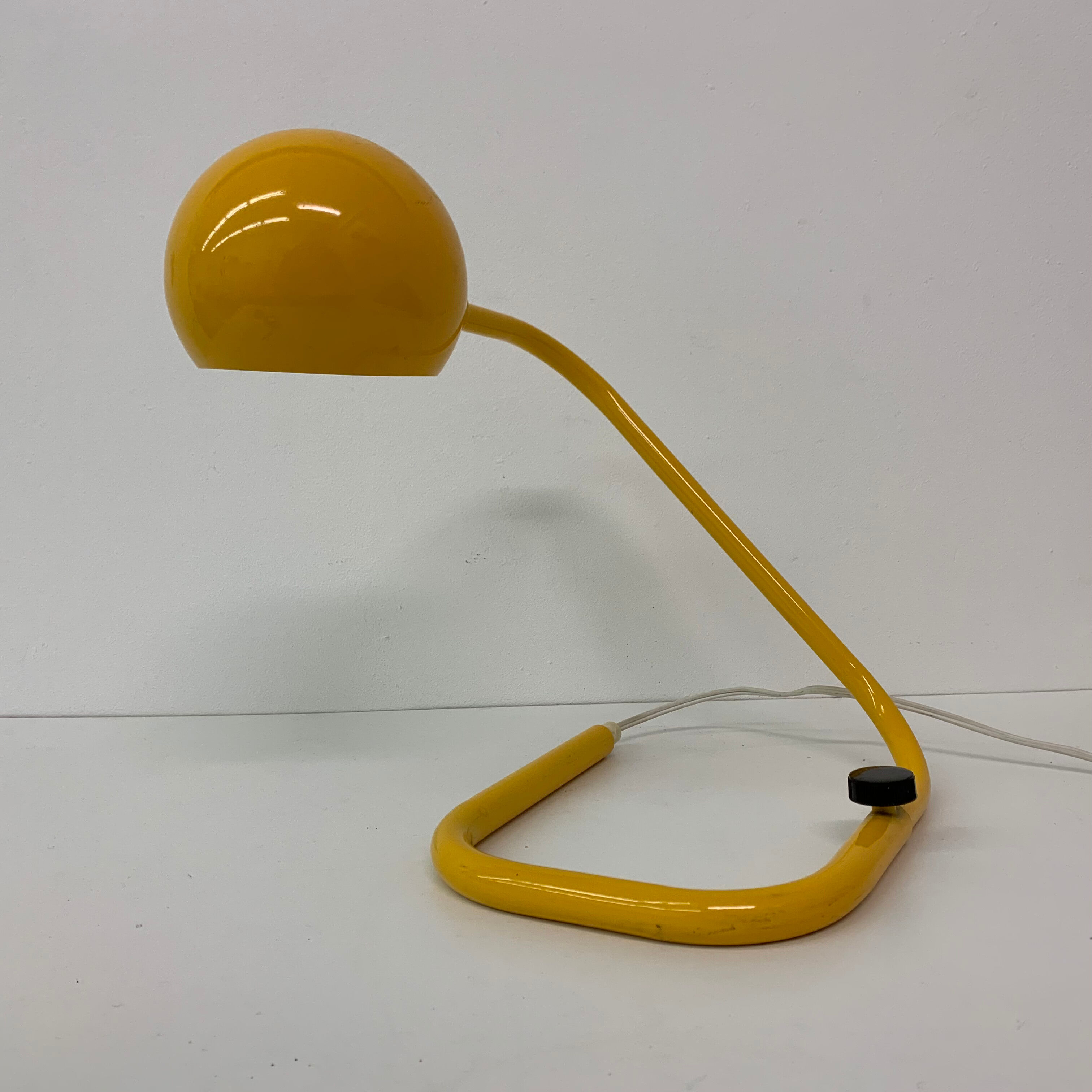 Mid-century design yellow tubular table lamp, 1970’s