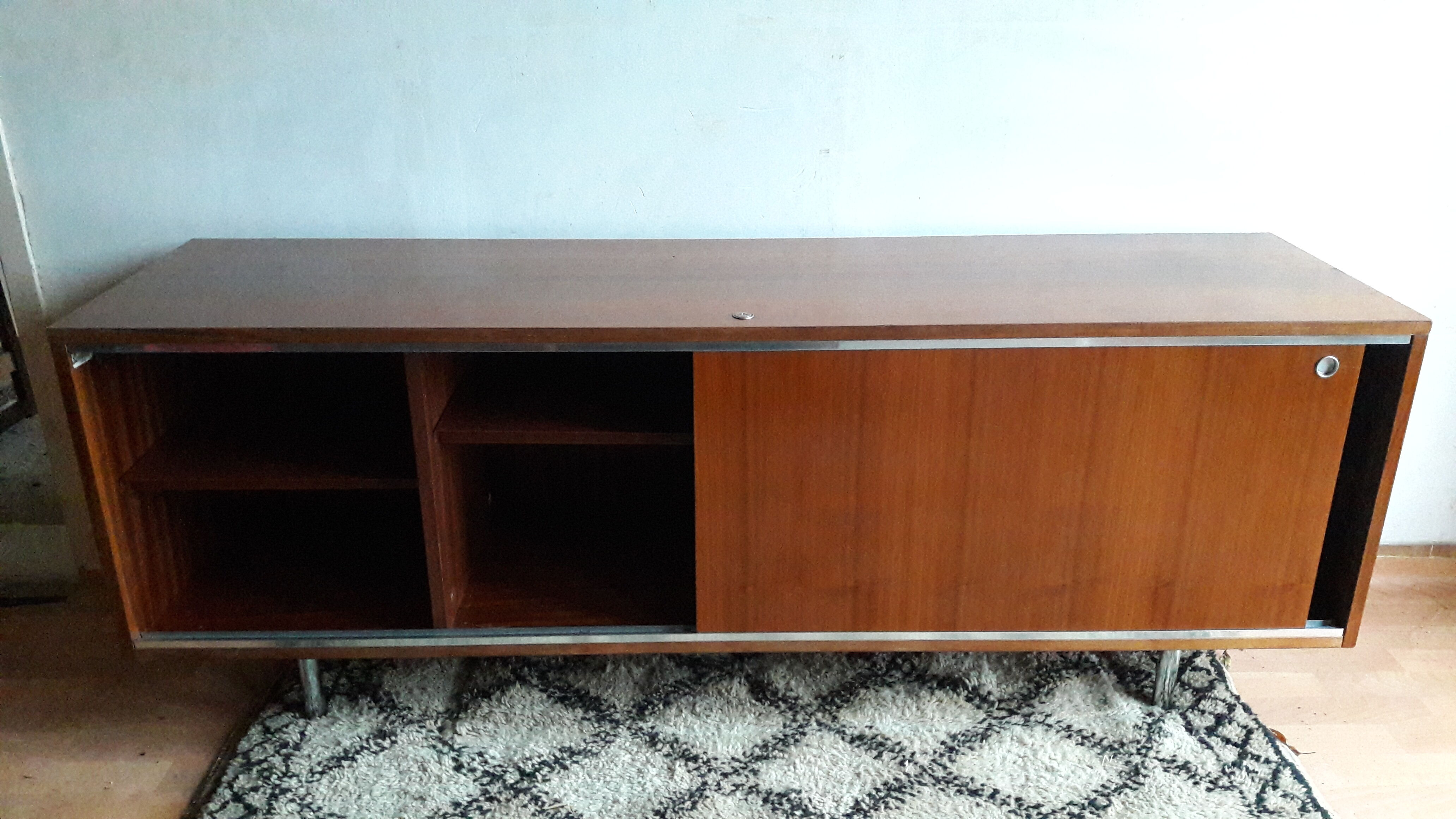 Row 70's chrome and teak plywood