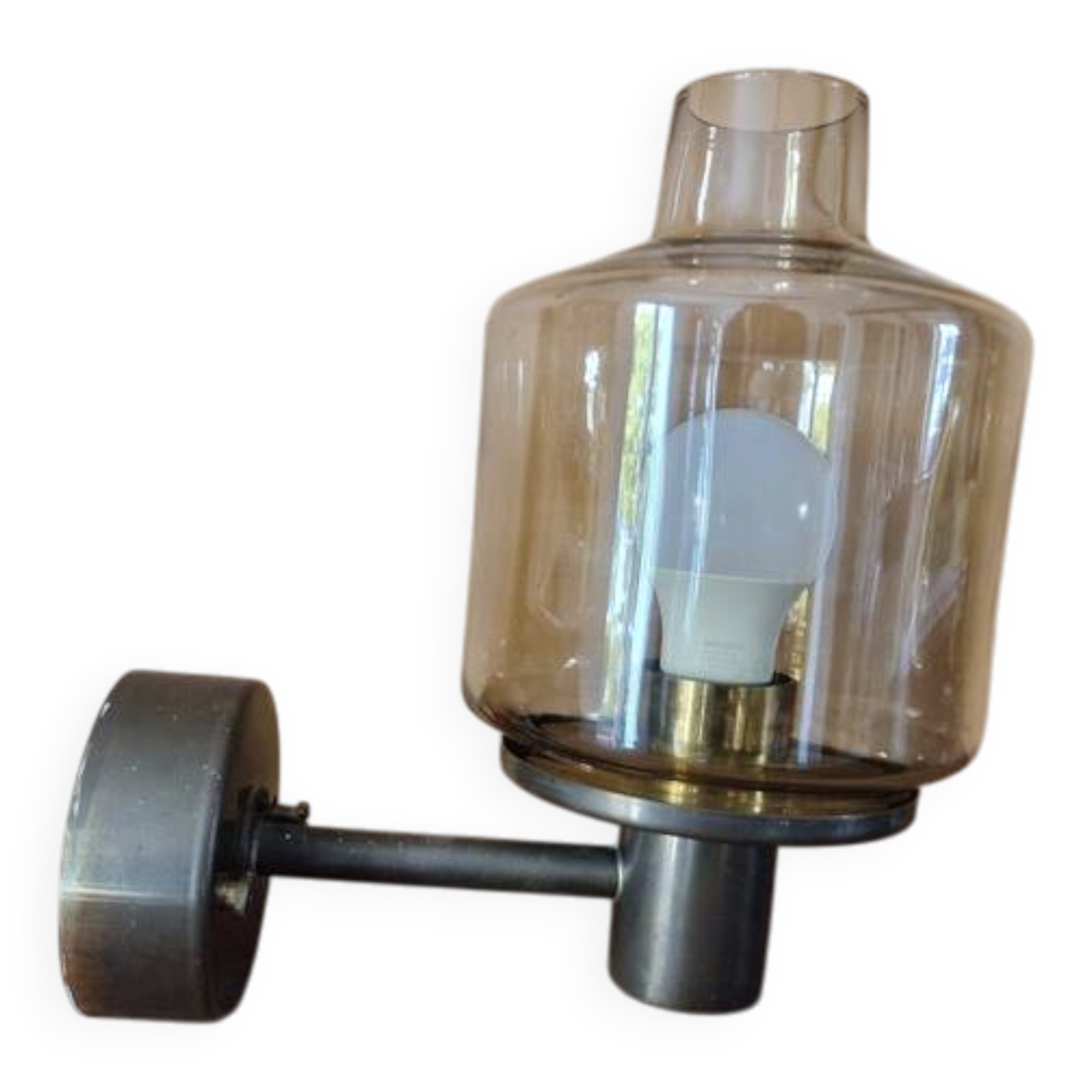 Hans Agne Jacobsson (1919-2009) - Brass and yellow tinted glass applique