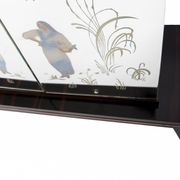 Art-deco bar furniture in macassar and acid-engraved mirror