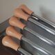 Modern Italian wall coat rack with lock, in chrome steel and b