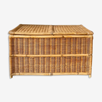 Coffre en osier ancien