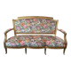 19th-century floral velvet bench