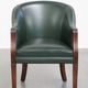 Green Cowhide Leather and Wooden Side/Dining/Desk Chair in English Style