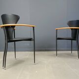 Vintage leather armchairs by Arrben Italy, 1980s - set of 6