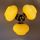 Vintage mid century modern 3-light orange glass chandelier