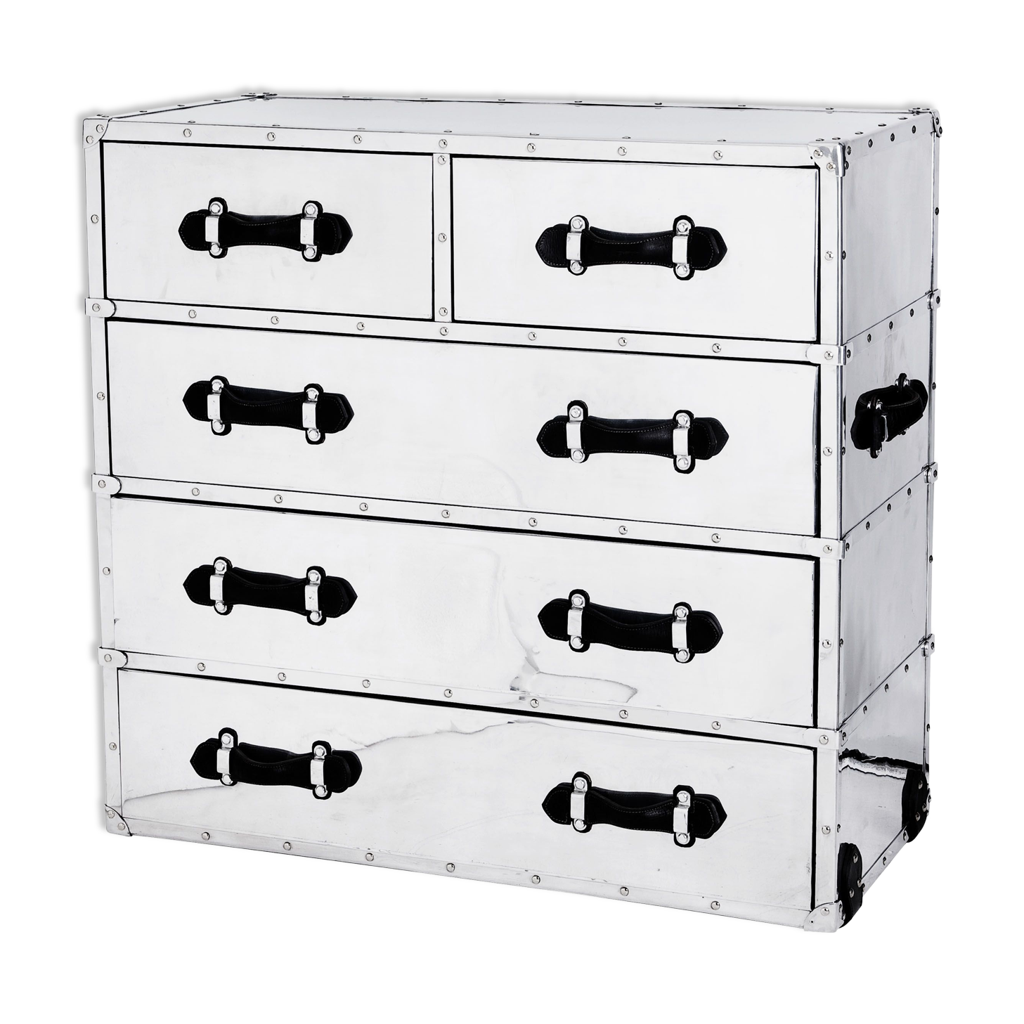 Aluminium and leather dresser