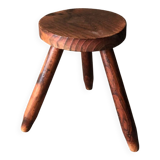 Brutalist Style Tripod Stool in Solid Pine