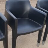 4 black armchairs Plank Claudio Bellini Mon Ami